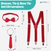 Trimming Shop Kids Braces Bow Tie Necktie Set, 12-16 Years Children's Adjustable Elasticated Unisex Clip - On Suspender Y Shape, 25mm Wide view 2