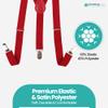 Trimming Shop Kids Braces Bow Tie Necktie Set, 12-16 Years Children's Adjustable Elasticated Unisex Clip - On Suspender Y Shape, 25mm Wide view 3