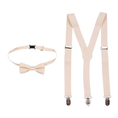 Kids Bow Tie Suspender Sets, Elasticated Clip on Braces for Childrens, 25mm Wide