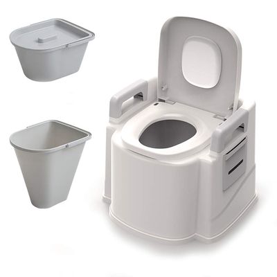 QWEASDF Portable Toilet, Travel Camping, Outdoor/Indoor Potty Commode, Perfect for Construction Sites Fishing Hiking Outdoor Living Parties Camping,Gray