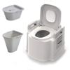 QWEASDF Portable Toilet, Travel Camping, Outdoor/Indoor Potty Commode, Perfect for Construction Sites Fishing Hiking Outdoor Living Parties Camping,Gray view 1