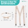 Kids Bow Tie Suspender Sets, Elasticated Clip on Braces for Childrens, 25mm Wide view 2