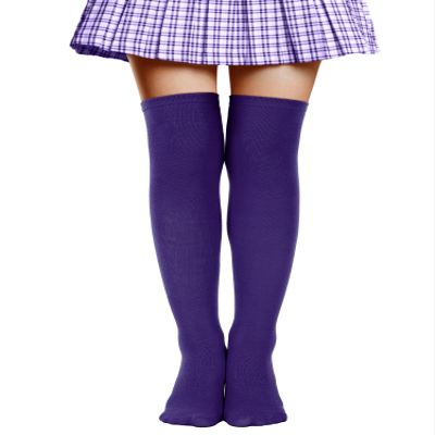 SATINIOR Women Knee Socks High Socks High Thigh Stockings for Cosplay, Halloween, Party, Daily Wear (Purple,Medium)