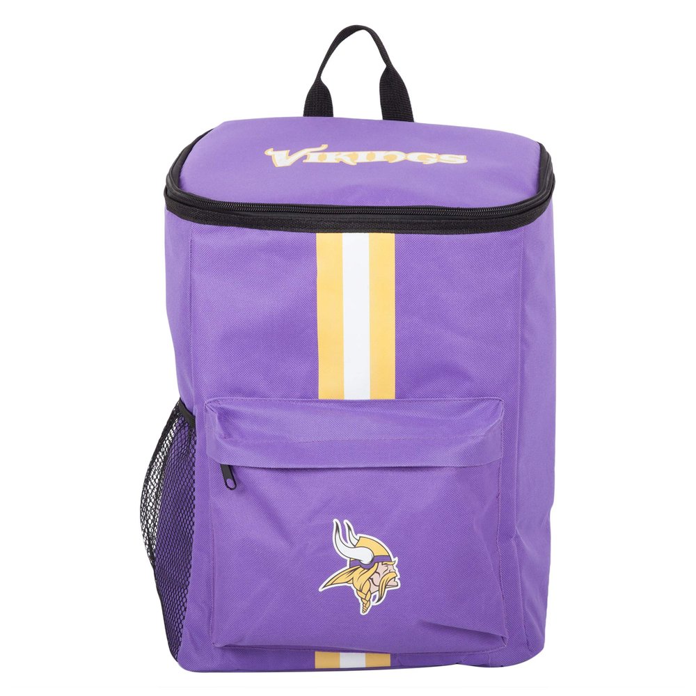 FOCO Minnesota Vikings Cooler Backpack Portable Soft Sided Ice Chest Insulated Bag Holds 36 Cans - Football Gear Show Your Team Spirit with Officially Licensed Fan Gear