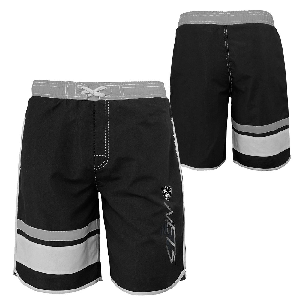 Outerstuff NBA Youth Boys (8-20) Color Block Swim Trunks, Brooklyn Nets X-Large (18-20)