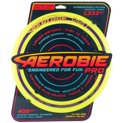 Aerobie Pro Ring Outdoor Flying Disc, 14 inches, Yellow