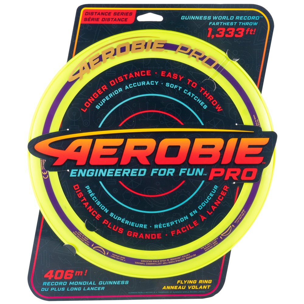 Aerobie Pro Ring Outdoor Flying Disc, 14 inches, Yellow