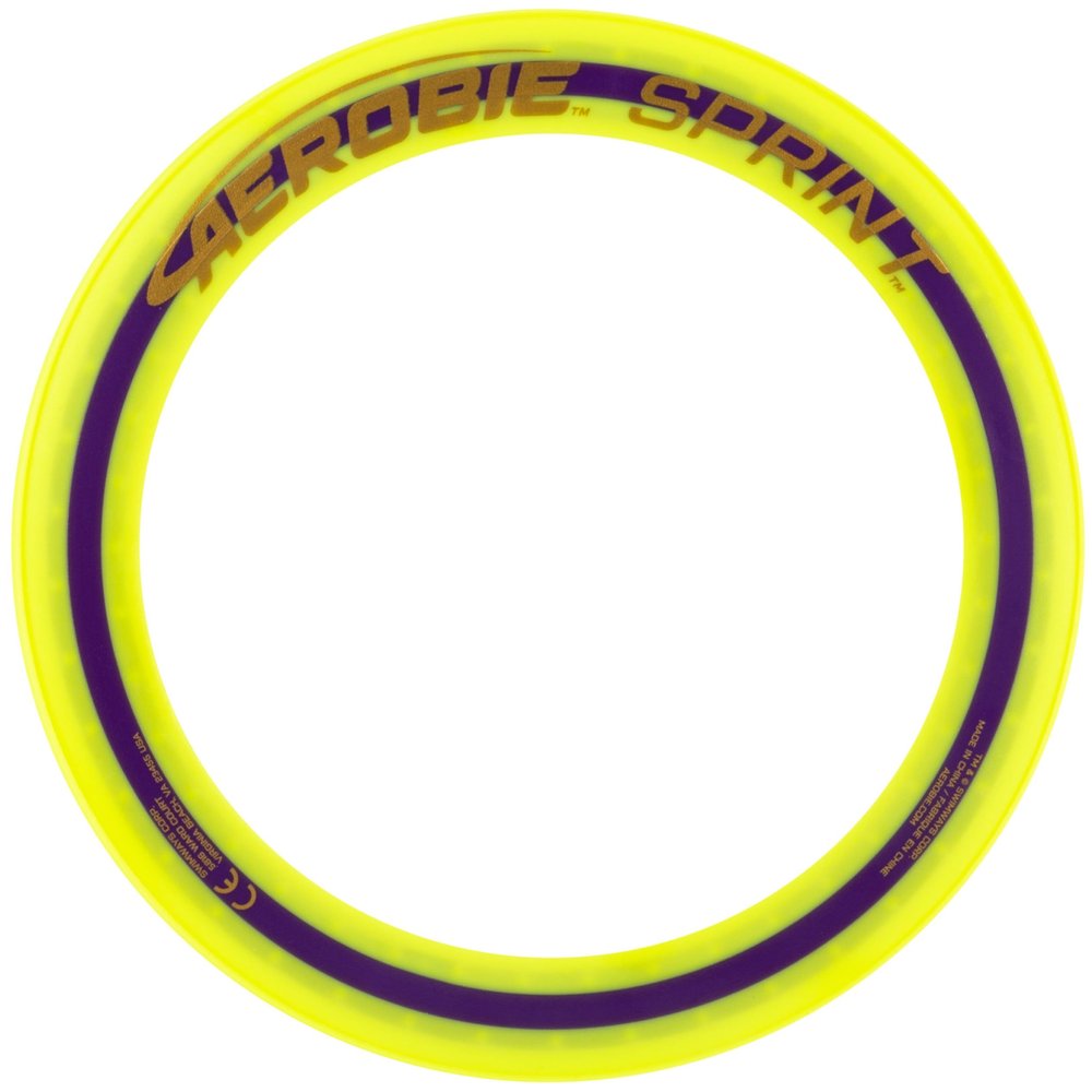 Aerobie Sprint Ring Outdoor Flying Disc, 10 Inches, Yellow