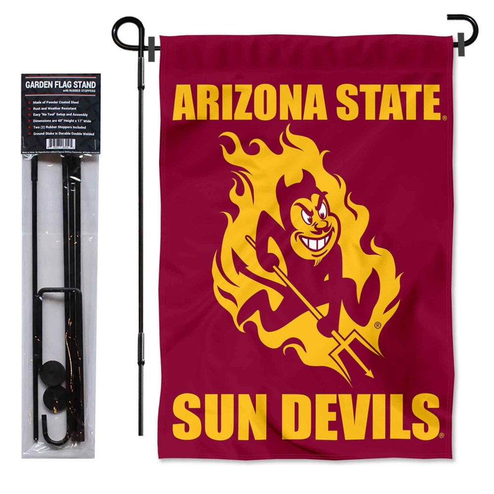 College Flags & Banners Co. Arizona State Sun Devils Garden Flag and Flag Stand Pole Holder Set