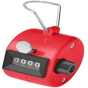 White Deer Hand Tally Counter 4 Digit Number Dual Clicker Golf Handy Convenient (Red)