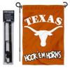 College Flags & Banners Co. Texas Hookem Horns Garden Banner and Flag Stand Pole Holder Set view 1
