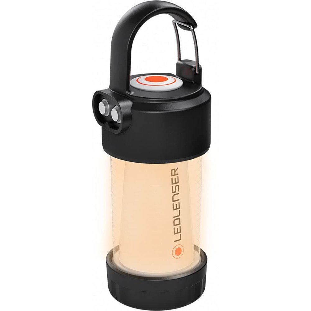 Ledlenser ML4 Warm Light Rechargeable Lantern - Black, 300 Lumens, IP66 Rated - Smart Light Headlamp & Emergency Lantern - Flexible Mount & Camping Gear Attachment