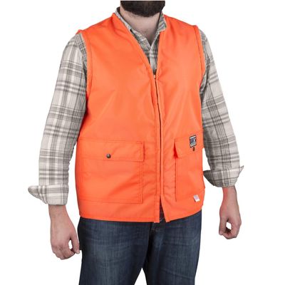 HD Blaze Orange Hunting Vest, Briarproof, Made in U.S.A. (XLarge)