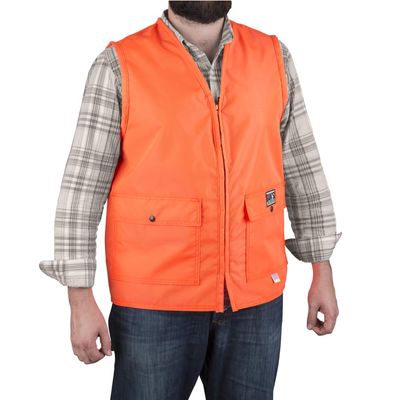 HD Blaze Orange Hunting Vest, Briarproof, Made in U.S.A. (Small)
