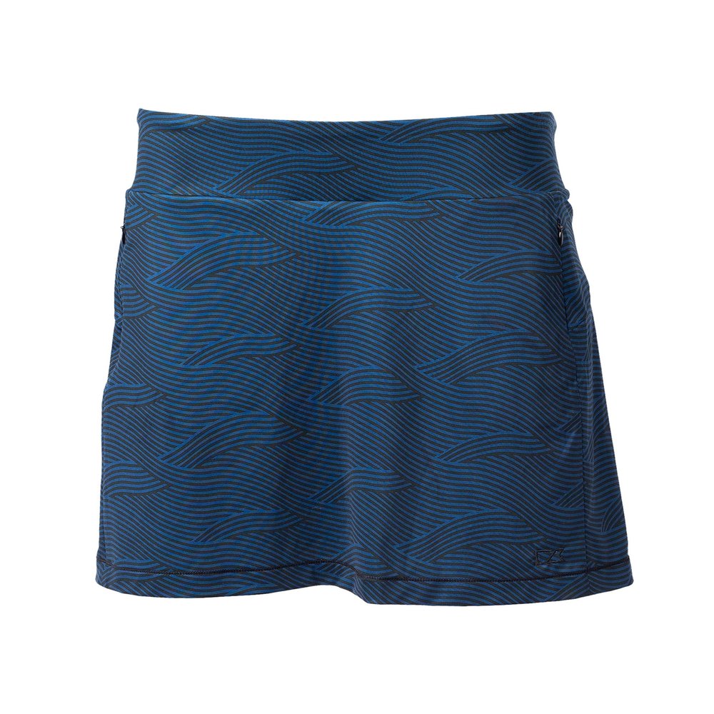 Wave Print Pull On Skort Black/Indigo