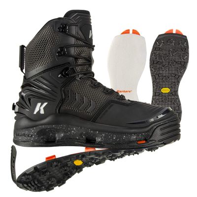 KORKERS River Ops w/Felt & Vibram Soles, Color: Black/Cool Grey, Size: 9 (FB5315-09)