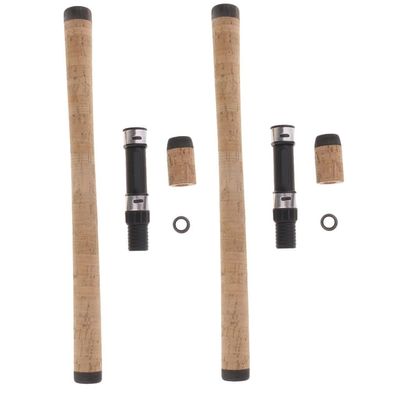 B Baosity 2 2sets/Pack Fishing Rod Handle Kit DIY Rod Building Repair Soft Cork Grip