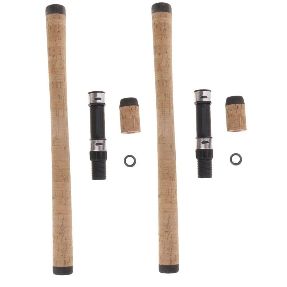 B Baosity 2 2sets/Pack Fishing Rod Handle Kit DIY Rod Building Repair Soft Cork Grip