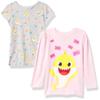 Nickelodeon Baby Girls Shark 2-Piece T-Shirt Bundle Set - Toddler Girl Size 2t-5t Mommy & Daddy Shark Tees, Light Pink/Heather Grey view 1