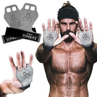 JerkFit Fly Grips, 2 Finger Vegan Gymnastics Grips (Small) - Pull Up Grips for Cross Training Hand Protection - Hand Grips for Gymnastics Bars, Palm Guards for Athletes to Prevent Rips Blisters