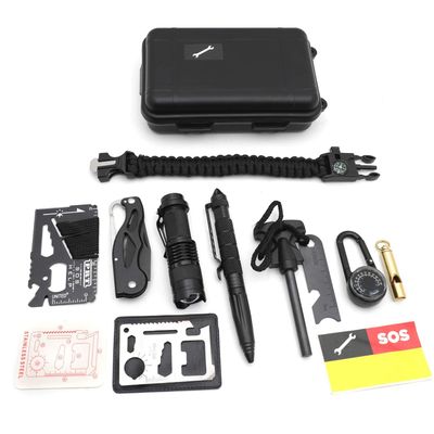 HongK- Outdoor Gear Survival Kit 8 in 1 Portable Foldable Emergency Tools Military Camping Tactical Outdoor Disaster Zombie [P/N: ET-OUTDOOR004-RAW]