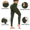 GAYHAY High Waist Yoga Pants with Pockets, Leggings for Women Tummy Control Compression Workout Leggings for Women Olive view 3