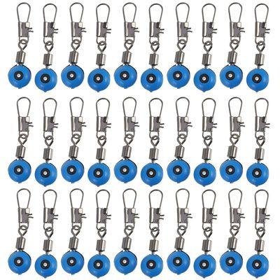 100pcs Blue Stainless Steel Sinker Slides for Fish: with Swivel Hook Clips, Quick Attachment Connector for Saltwater & Freshwater, Prevents Line Twisting, Ideal for Fast & Deep Water