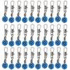 100pcs Blue Stainless Steel Sinker Slides for Fish: with Swivel Hook Clips, Quick Attachment Connector for Saltwater & Freshwater, Prevents Line Twisting, Ideal for Fast & Deep Water