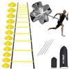 OFYDNR Agility Ladder, Speed Training Equipment Set, 12 Rung 20Ft Agility Ladder, 12 Disc Cones, 4 Steel Stakes, Resistance Parachute with Carry Bag for Soccer Basketball Football Footwork Sports view 1