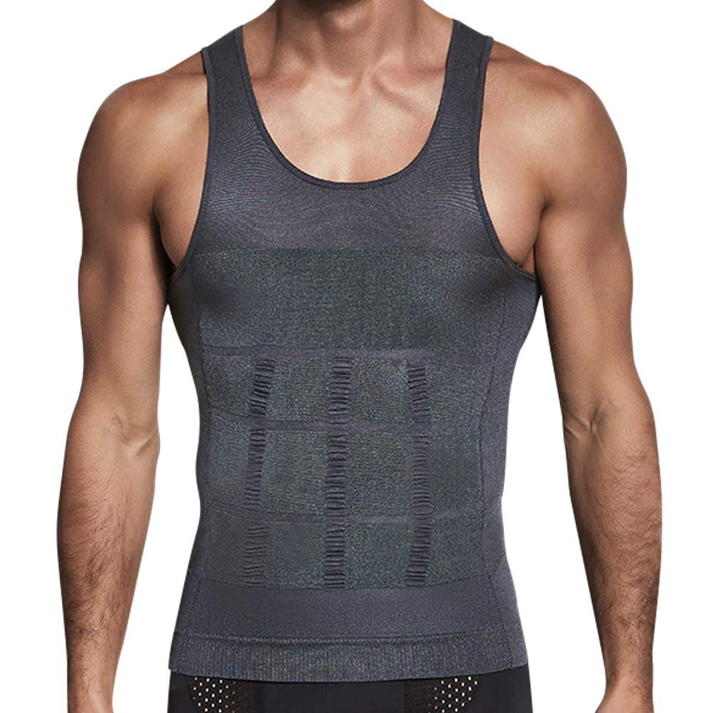 GSKS Mens Body Shaper Slimming Shirt Chest Compression Shirt Shapewear Tank Top