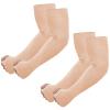 Newbyinn UV Sun Protection Arm Sleeves with Thumb Hole for Men Women Youth, Cooling Sleeve to Cover Tattoo, Mid-Compression 2 Pairs: Beige view 1