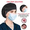 ABAMERICA 2 Pack Bouffant Caps with Button and Sweatband, Adjustable Scrub Caps for Women Men, One Size Multi Color view 2