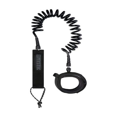 Mystic SUP Coiled Leash 2021-8ft or 10ft - Black 210151 10 Foot