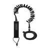 Mystic SUP Coiled Leash 2021-8ft or 10ft - Black 210151 10 Foot view 1
