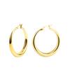 14K Gold Plated 925 Sterling Silver Hoop Earrings for Women Gilrs Hypoallergenic Lightweight Moon Shaped Hoop Earrings view 1