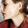 14K Gold Plated 925 Sterling Silver Hoop Earrings for Women Gilrs Hypoallergenic Lightweight Moon Shaped Hoop Earrings view 2