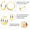 14K Gold Plated 925 Sterling Silver Hoop Earrings for Women Gilrs Hypoallergenic Lightweight Moon Shaped Hoop Earrings view 3