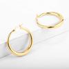 14K Gold Plated 925 Sterling Silver Hoop Earrings for Women Gilrs Hypoallergenic Lightweight Moon Shaped Hoop Earrings view 4