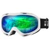 OutdoorMaster OTG Ski Goggles - Over Glasses Ski/Snowboard Goggles for Men, Women & Youth - 100% UV Protection (Panda Frame + VLT 17% Grey Lens with Full REVO Green) view 1