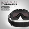 OutdoorMaster OTG Ski Goggles - Over Glasses Ski/Snowboard Goggles for Men, Women & Youth - 100% UV Protection (Panda Frame + VLT 17% Grey Lens with Full REVO Green) view 2