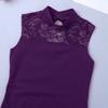 Hansber Kids Girls Ballet Dacne Gymnastics Leotard Turtleneck Sleeveless Lace Back Unitard Jumpsuit Purple 11-12 view 3