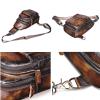 Le'aokuu Men Outdoor Casual Travel Hiking Tea Crossbody Chest Sling Bag Rig One Shoulder Strap Bag Backpack Men Leather (E 8013 Size Coffee) view 2