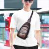 Le'aokuu Men Outdoor Casual Travel Hiking Tea Crossbody Chest Sling Bag Rig One Shoulder Strap Bag Backpack Men Leather (E 8013 Size Coffee) view 3