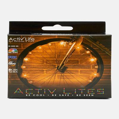 Activ Life 2-Tire Pack LED Bike Wheel Lights with Batteries Included, Get 100% Brighter and Visible from All Angles for Ultimate Safety and Style (Gold)
