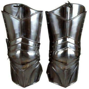 ARTIZANSTORE Gothic Leg Guard Armor Roman Spartan Set Silver - One Size