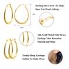 14K Gold Oval Hoop Earrings for Women 925 Sterling Silver Post Hypoallergenic Hoops Earrings view 3