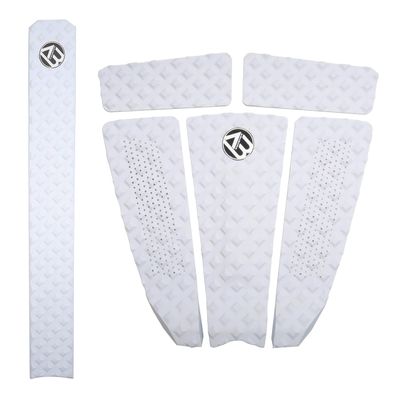 AQUBONA Arch Bar Traction Pad 5+1 Piece EVA Surfboard Deck Traction Pads with Kicker for Stomp Skimboards, Surf Boards, Funboard, Fish Board/White Blue