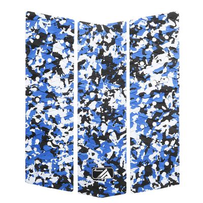AQUBONA 3 Piece Stomp Pad Surfboard EVA Traction Pad with 3M Adhesive Professional Tail Pad/Applies All Boards - Surfboards, Shortboard, Longboard, Skimboard, Snowboard/black white blue