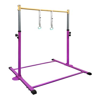 GLANT Gymnastic Kip Bar,Horizontal Bar for Kids Girls Junior,3' to 5' Adjustable Height,Home Gym Equipment,Ideal for Indoor and Home Training,1-4 Levels,300lbs Weight Capacity (Purple)