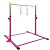 GLANT Gymnastic Kip Bar,Horizontal Bar for Kids Girls Junior,3' to 5' Adjustable Height,Home Gym Equipment,Ideal for Indoor and Home Training,1-4 Levels,300lbs Weight Capacity (Pink) view 1